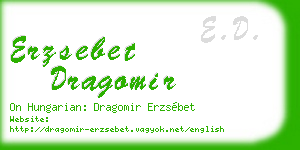 erzsebet dragomir business card